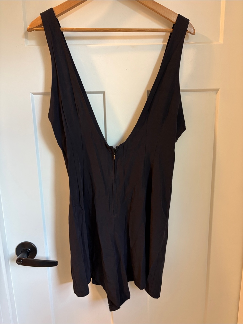Vintage Black Deep V Romper